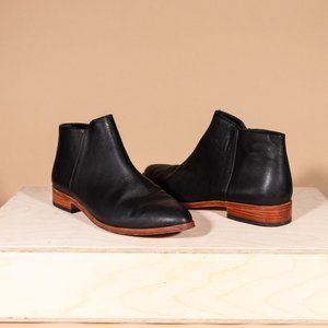 Nisolo Lana Black Leather Ankle Boot Zip Up 10